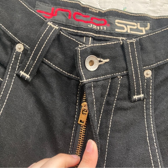 VTG 90s JNCO 14in Inseam Black Denim Shorts βοΈ - Picture 7 of 8